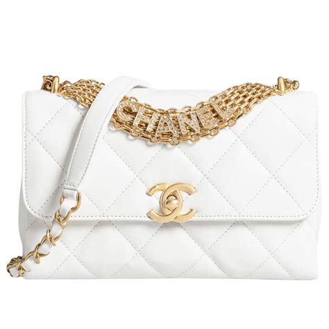 white chanel crossbody bag|chanel white small handbag.